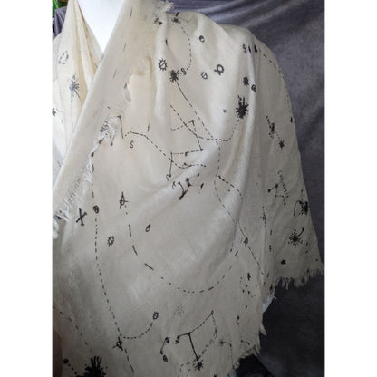 Celestial Star Constellation Print White Scarf
