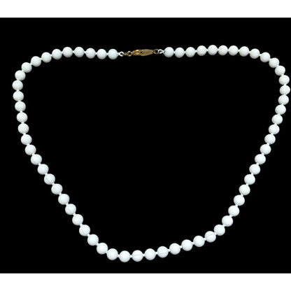 Vintage Oops A Daisy White Hollow Metal Beaded Necklace