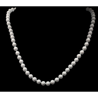 Vintage Oops A Daisy White Hollow Metal Beaded Necklace