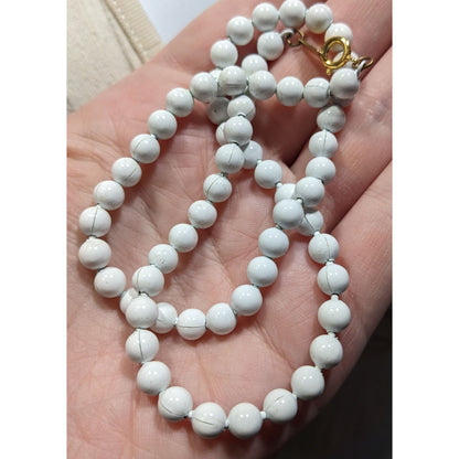 Vintage Oops A Daisy White Hollow Metal Beaded Necklace