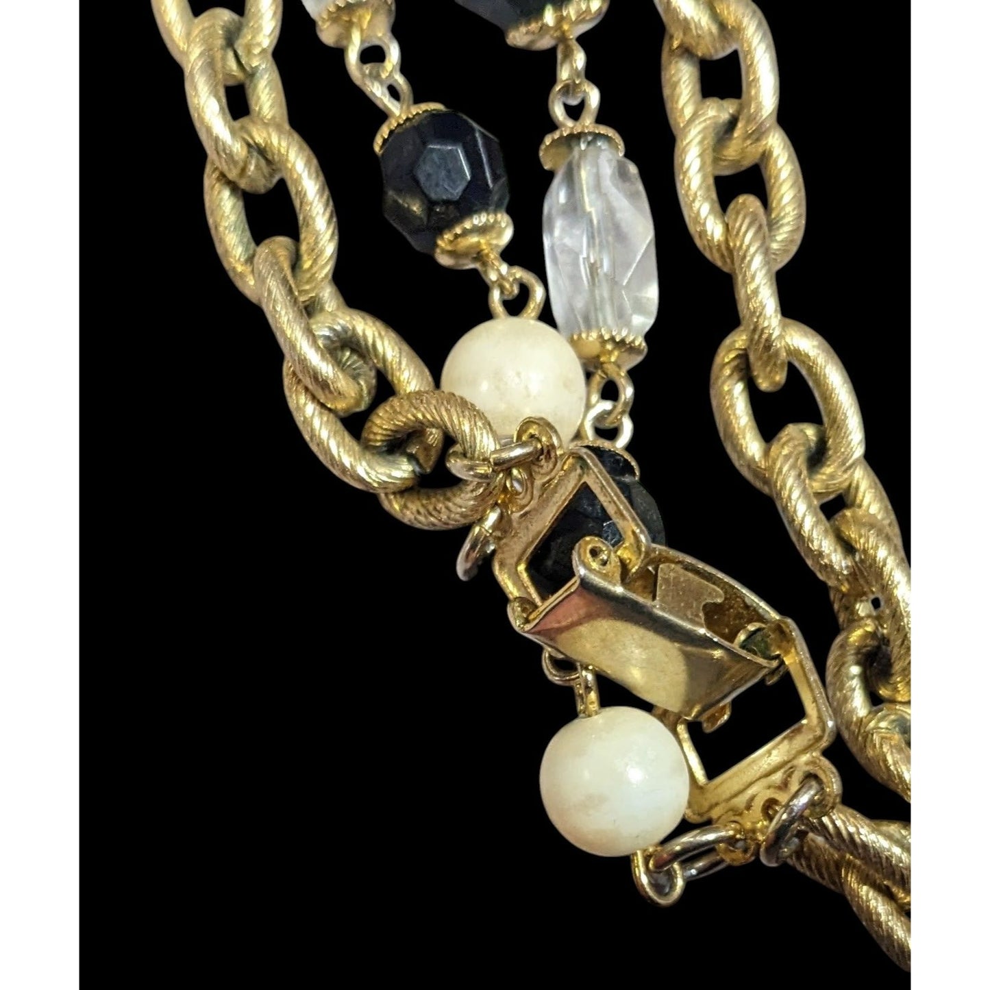 Vintage Glam Multilayer Chain Beaded Statement Necklace
