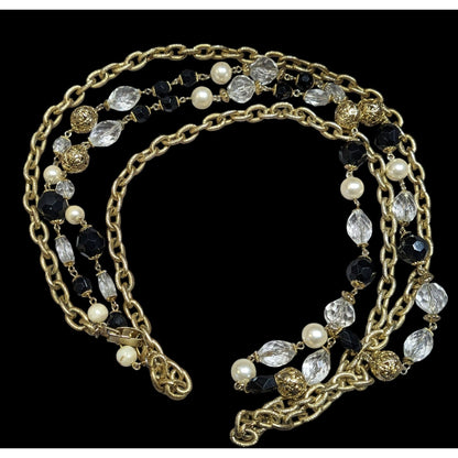 Vintage Glam Multilayer Chain Beaded Statement Necklace