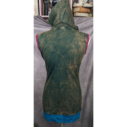 KPC Cosplay Elf Floral Hooded Mini Dress Size Small