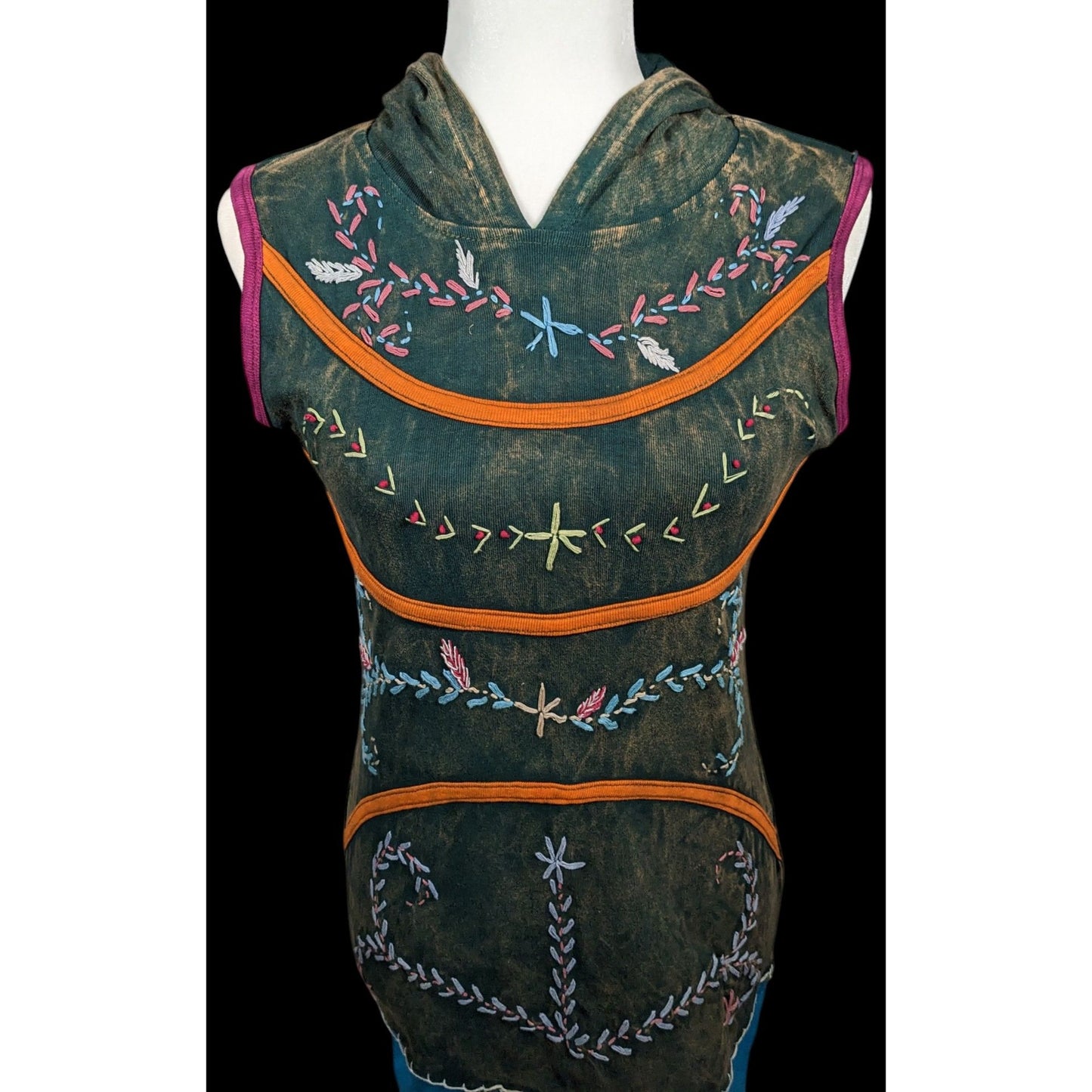 KPC Cosplay Elf Floral Hooded Mini Dress Size Small