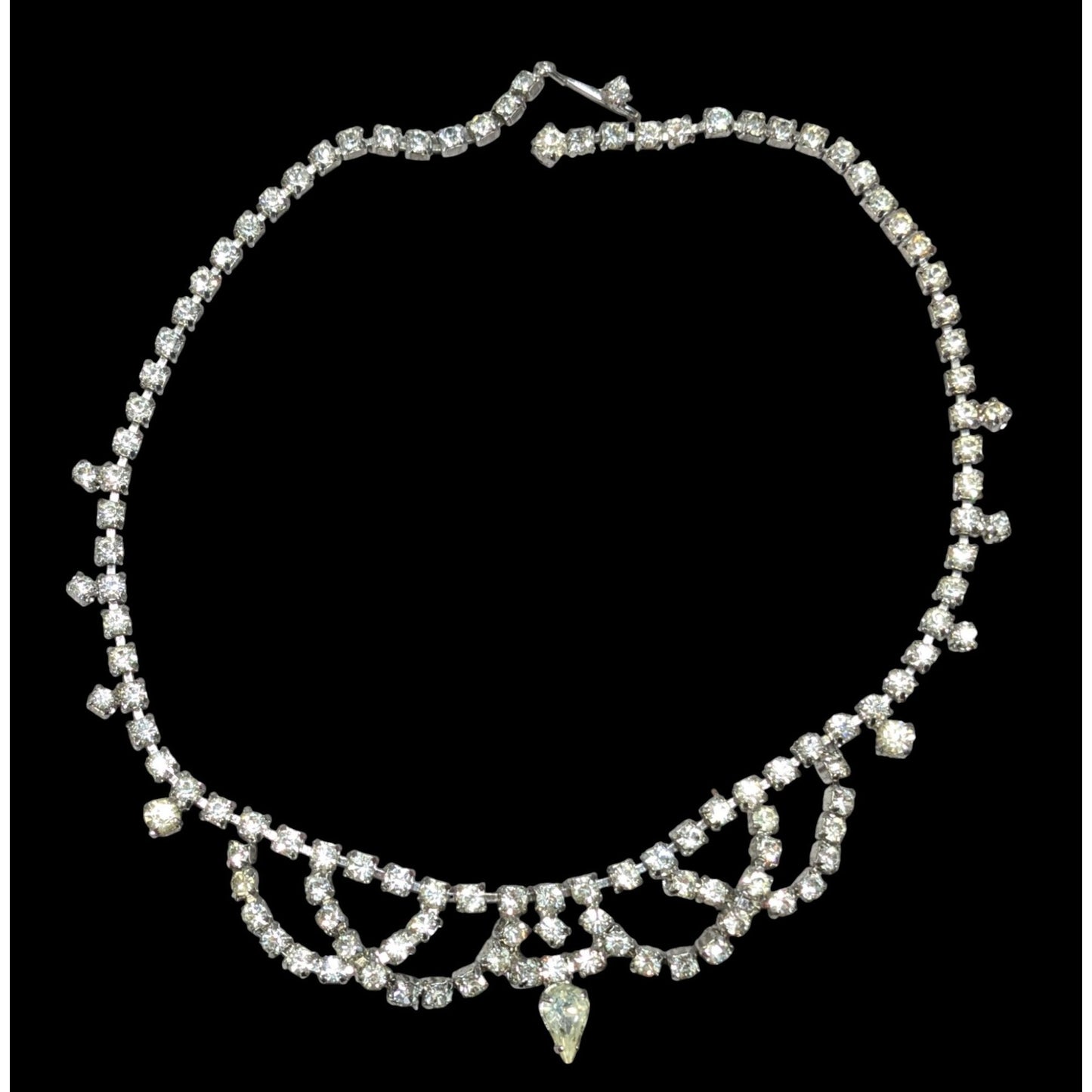 Vintage Bridal Princess Clear Rhinestone Necklace