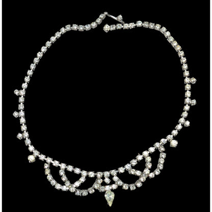 Vintage Bridal Princess Clear Rhinestone Necklace