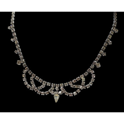Vintage Bridal Princess Clear Rhinestone Necklace