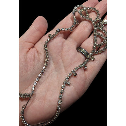 Vintage Bridal Princess Clear Rhinestone Necklace