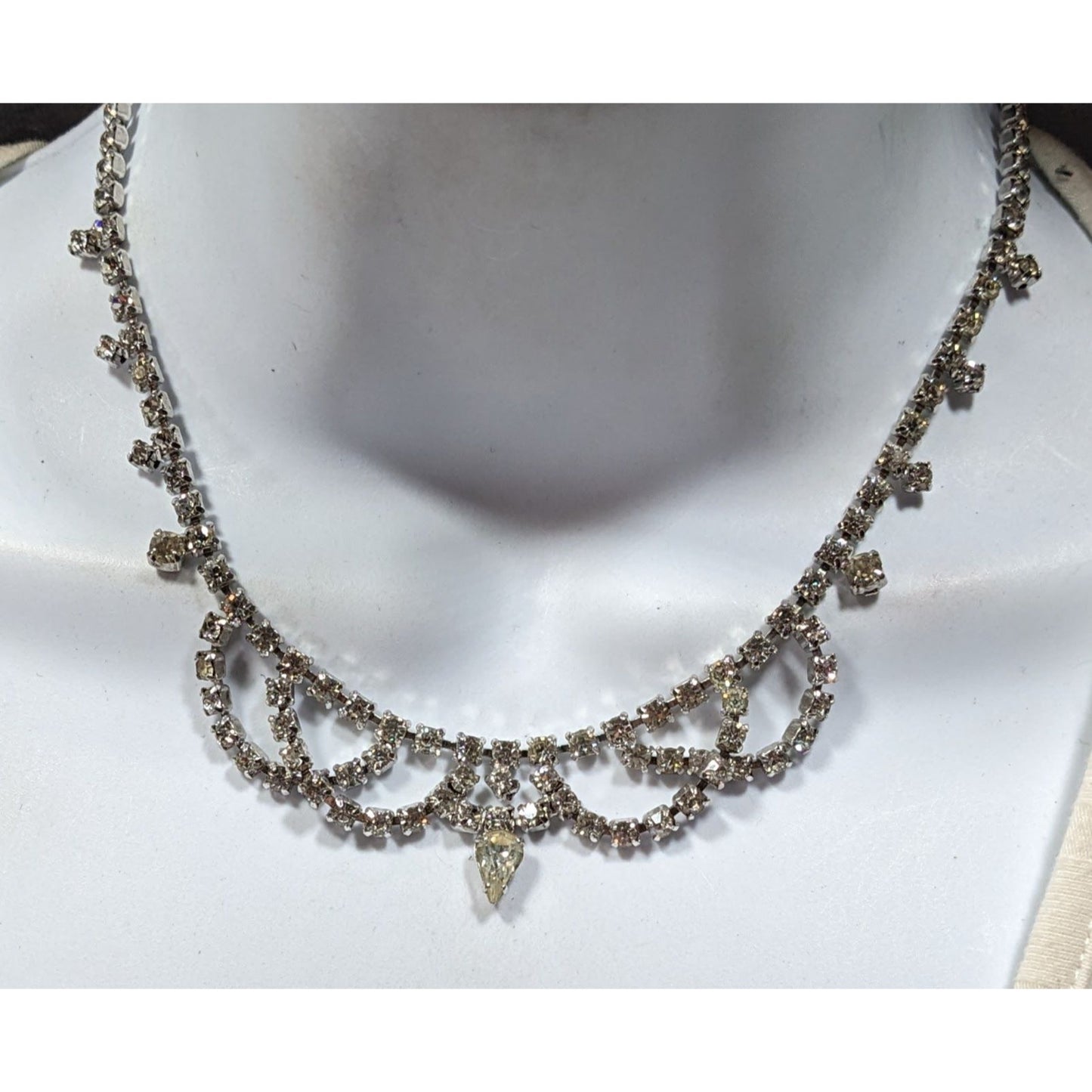 Vintage Bridal Princess Clear Rhinestone Necklace