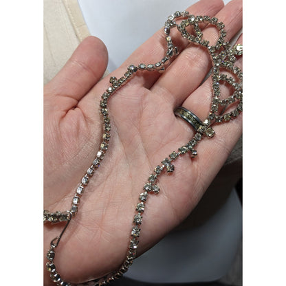 Vintage Bridal Princess Clear Rhinestone Necklace