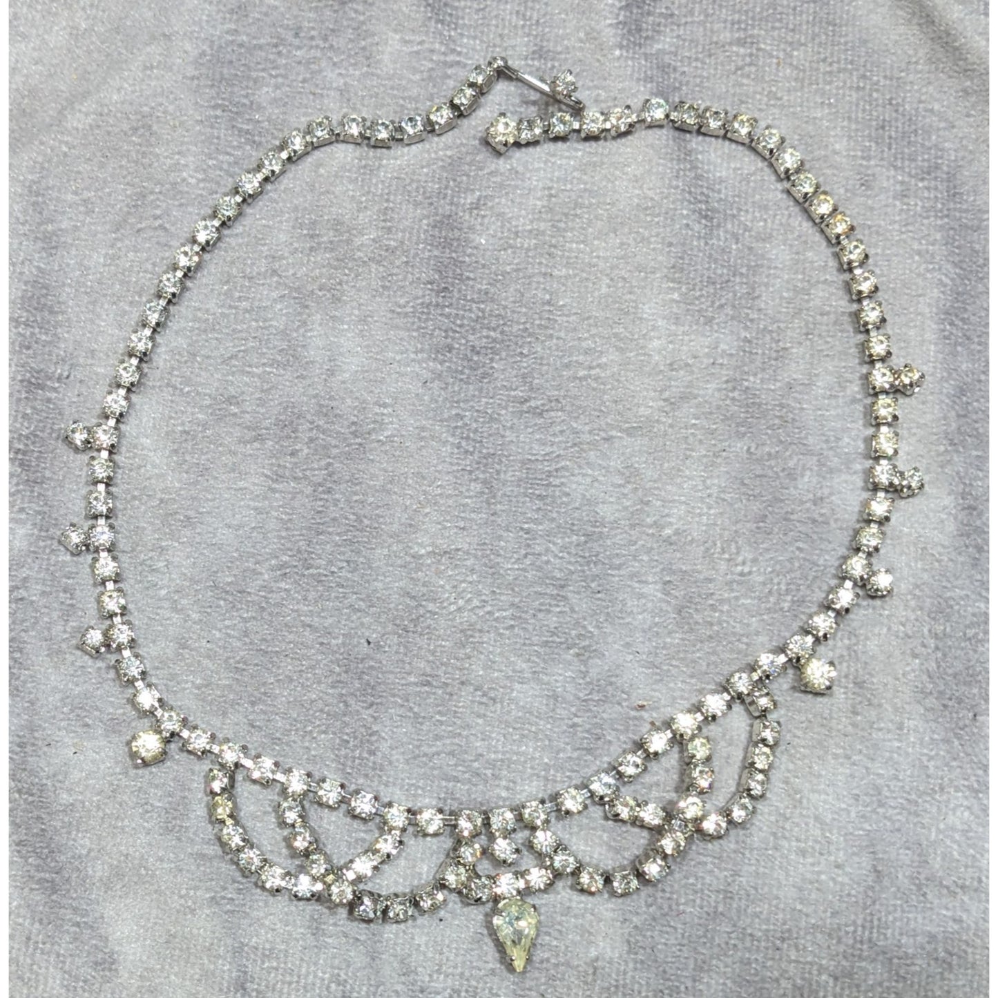 Vintage Bridal Princess Clear Rhinestone Necklace