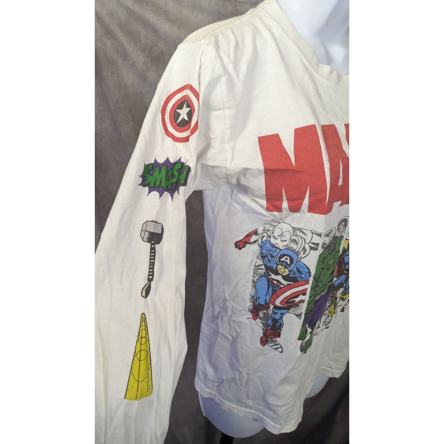 Marvel White Long Sleeve Shirt