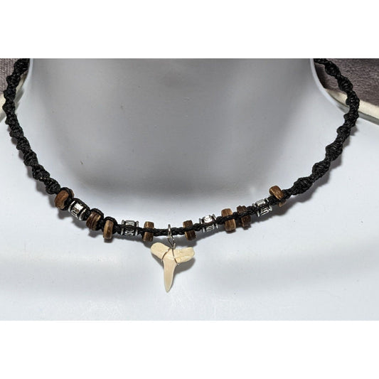 Beaded Baby Shark Tooth Necklace