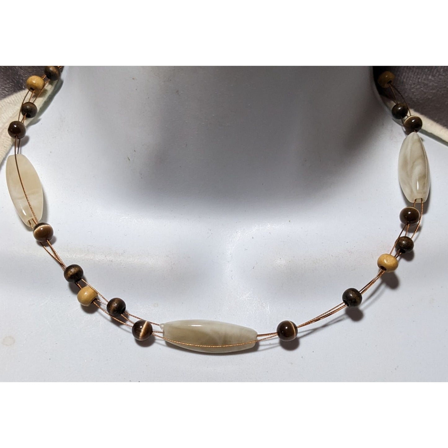 Earthy Bohemian Hippie Casual Beaded Necklace