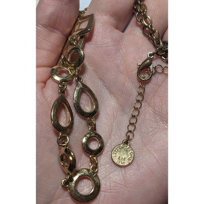 Vintage Liz Claiborne Gold Geometric Shapes Necklace