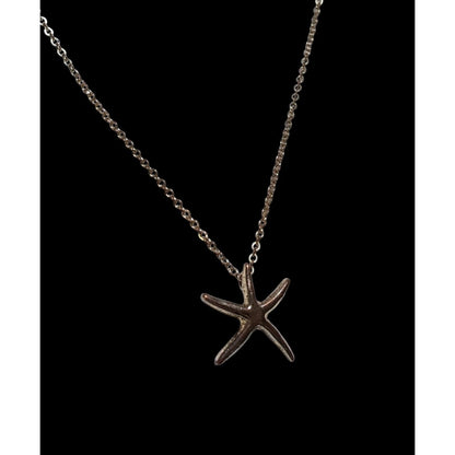 Minimalist Silver Starfish Pendant Necklace