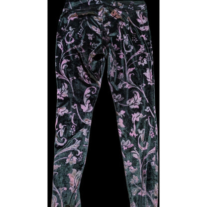 Hue Potent-Purple Juliet Floral Velvet Leggings