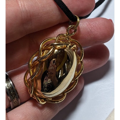 Wrapped Gold Egg Necklace