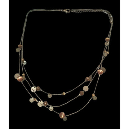 Brown And Gold Multilayer Cateye Beaded Necklace