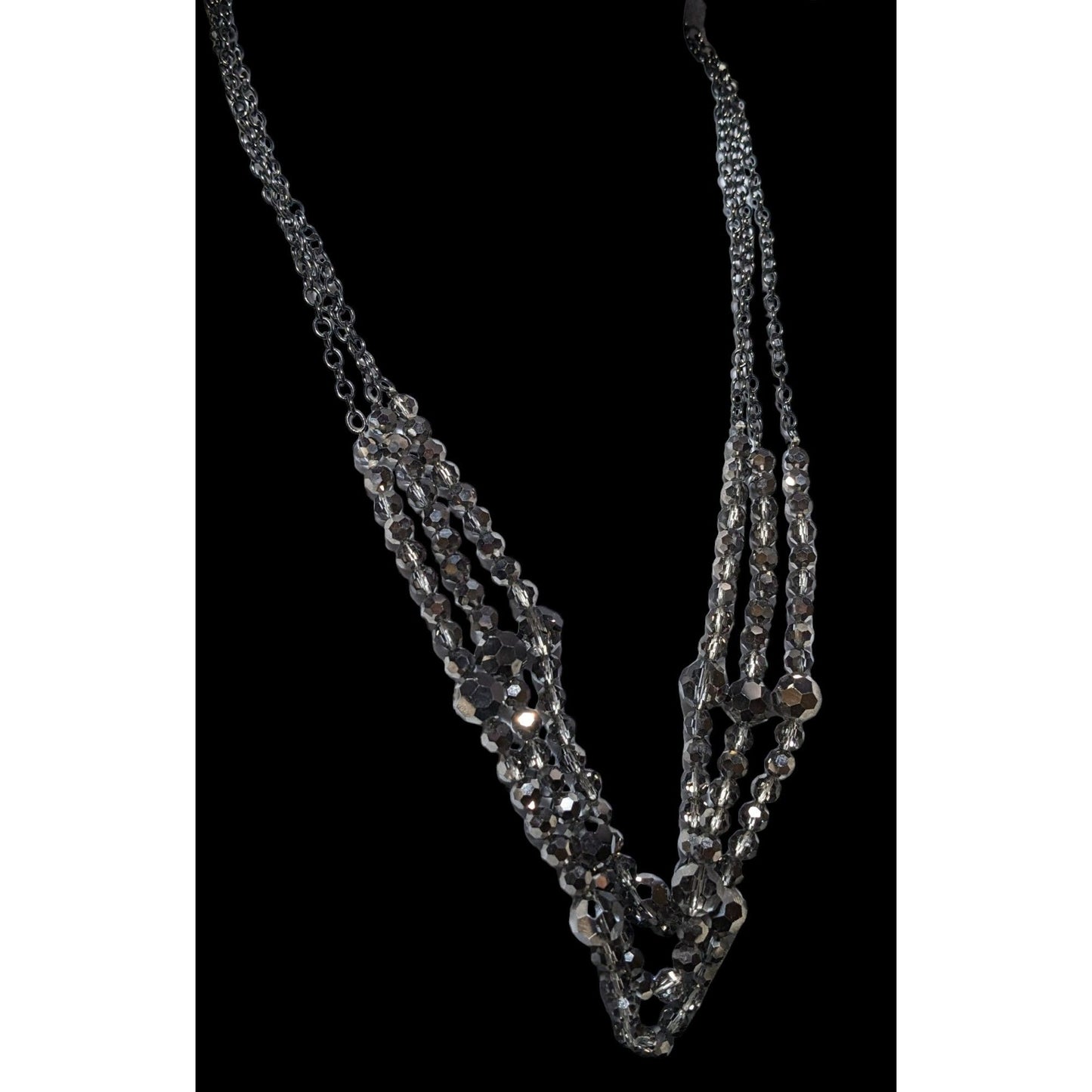 Glam Goth Multilayer Glass Beaded Necklace