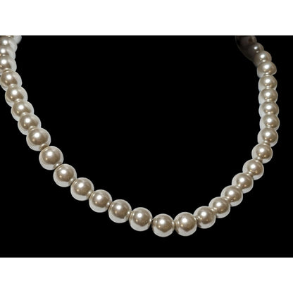 Classic Glass Faux Pearl Beaded Necklace