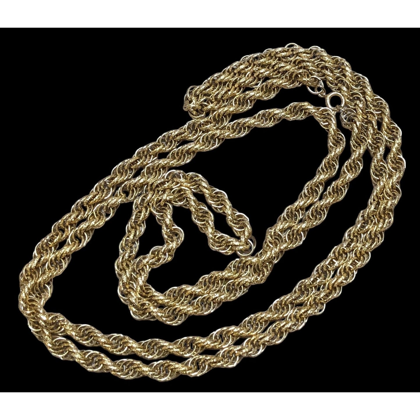 Vintage Gold Engraved Chain Opera Necklace