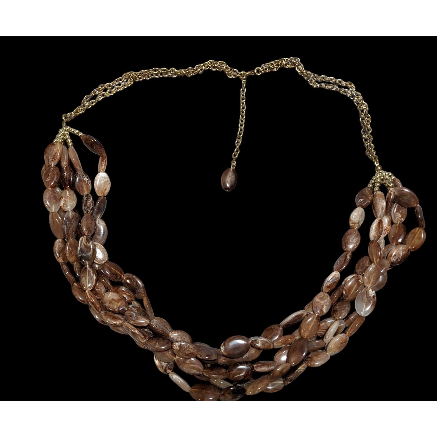 Earthy Multilayer Marbled Beaded Necklace