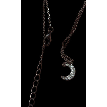 Minimalist Rhinestone Crescent Moon Necklace