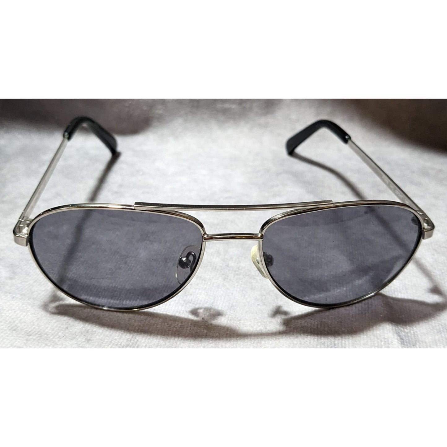 Calvin Klein R165S Black And Silver Aviator Sunglasses