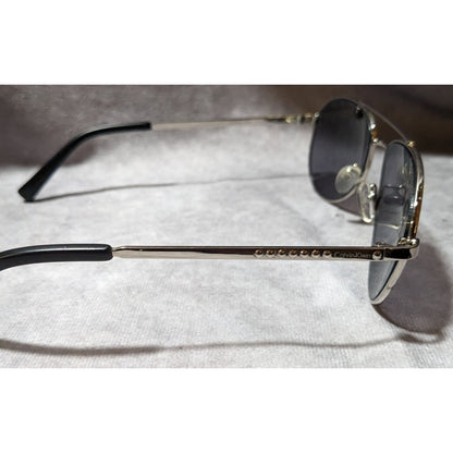 Calvin Klein R165S Black And Silver Aviator Sunglasses