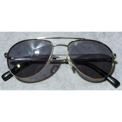 Calvin Klein R165S Black And Silver Aviator Sunglasses