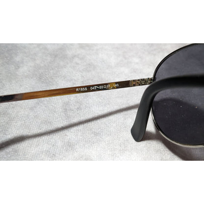 Calvin Klein R165S Black And Silver Aviator Sunglasses