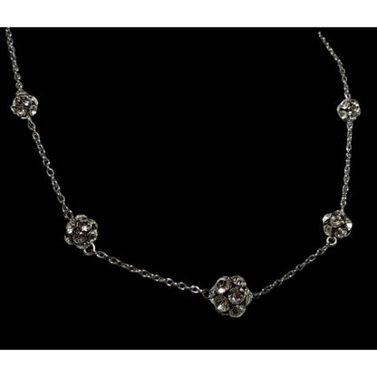 Y2K American Eagle Outfitters Silver Rhinestone Ball Necklace