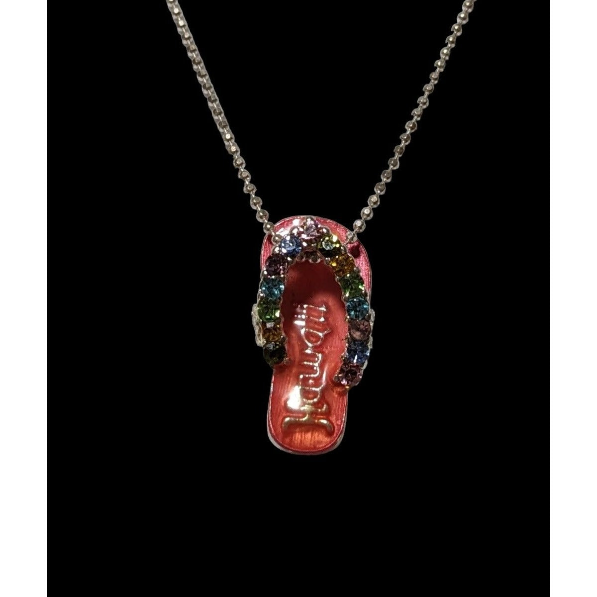 MC Rainbow Gem Enamel Hawaii Sandal Necklace