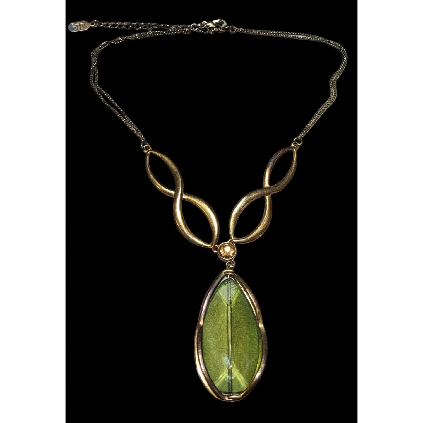 Jennifer Lopez Green And Gold Gemmed Necklace