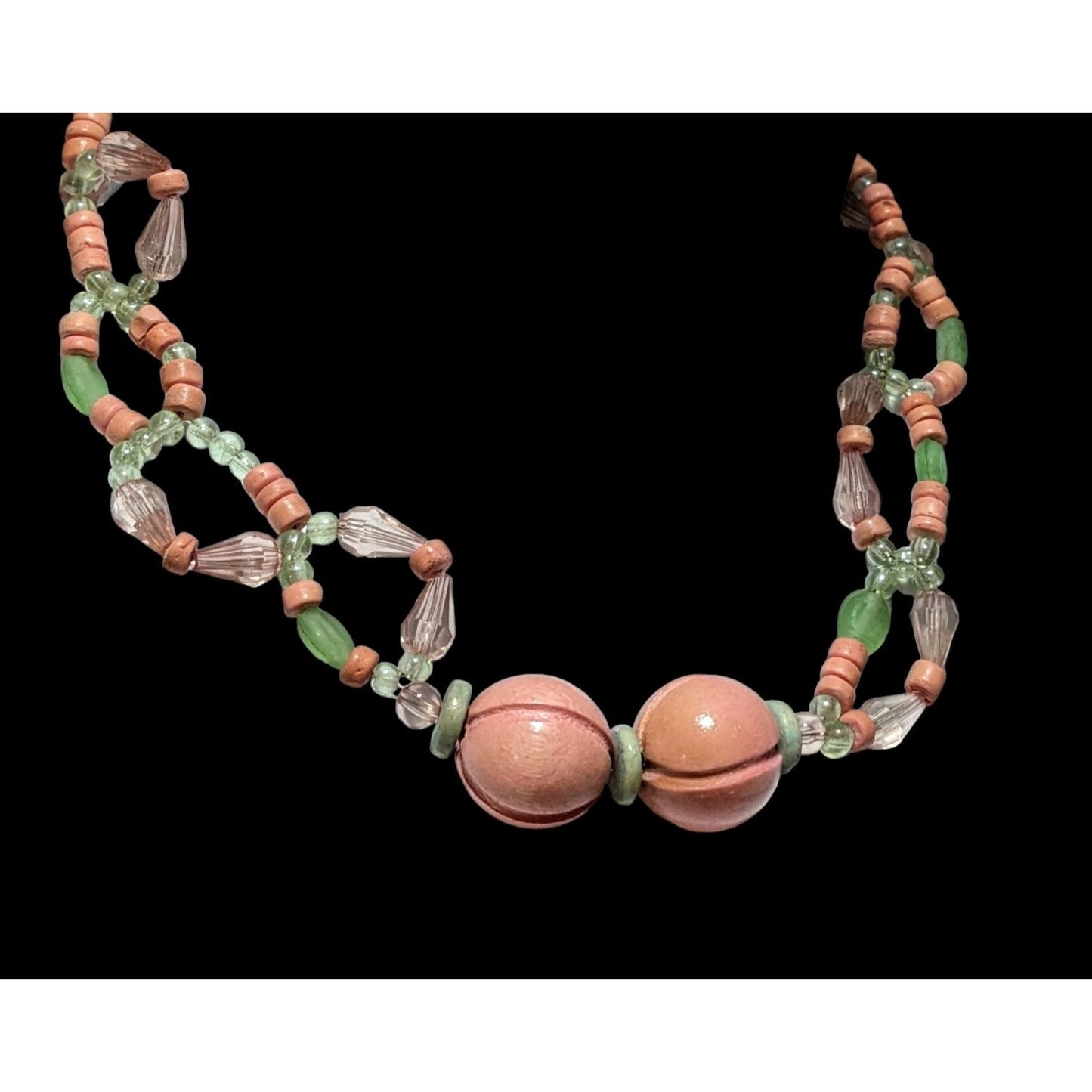 Vintage Pink Beaded Necklace