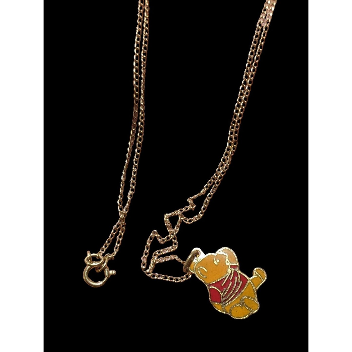 Vintage Minimalist Disney Pooh Charm Necklace