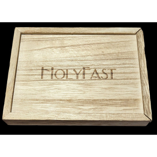 Holyfast Engraved Sliding Lid Wooden Box