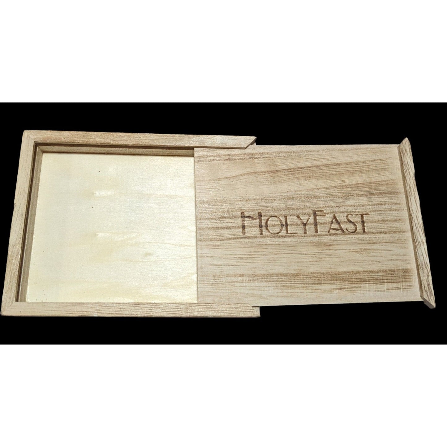 Holyfast Engraved Sliding Lid Wooden Box