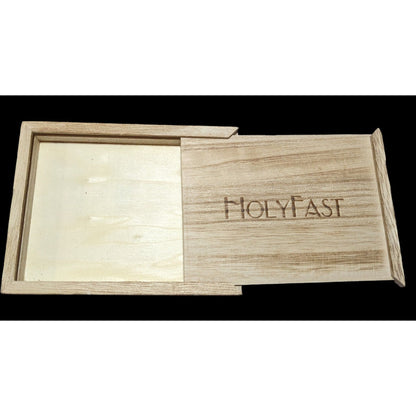 Holyfast Engraved Sliding Lid Wooden Box