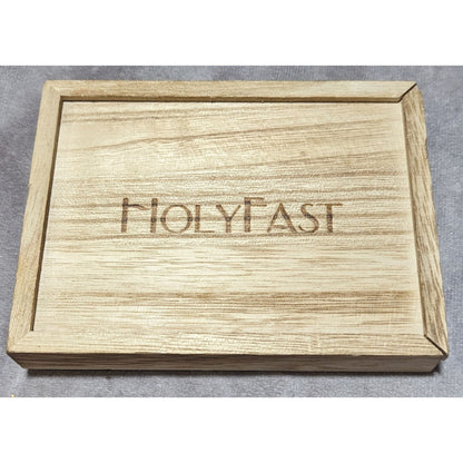 Holyfast Engraved Sliding Lid Wooden Box