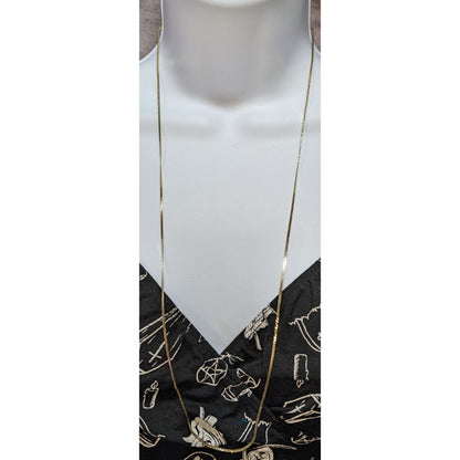 Classic Elegant Bright Gold-Tone Chain Necklace