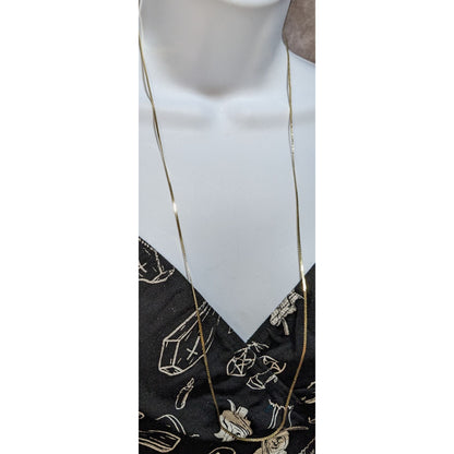 Classic Elegant Bright Gold-Tone Chain Necklace