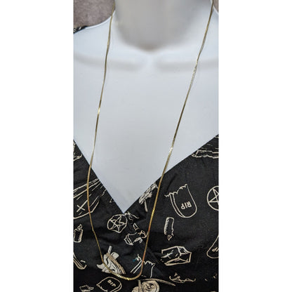 Classic Elegant Bright Gold-Tone Chain Necklace