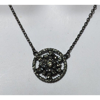 Gothic Rhinestone Snowflake Pendant Necklace