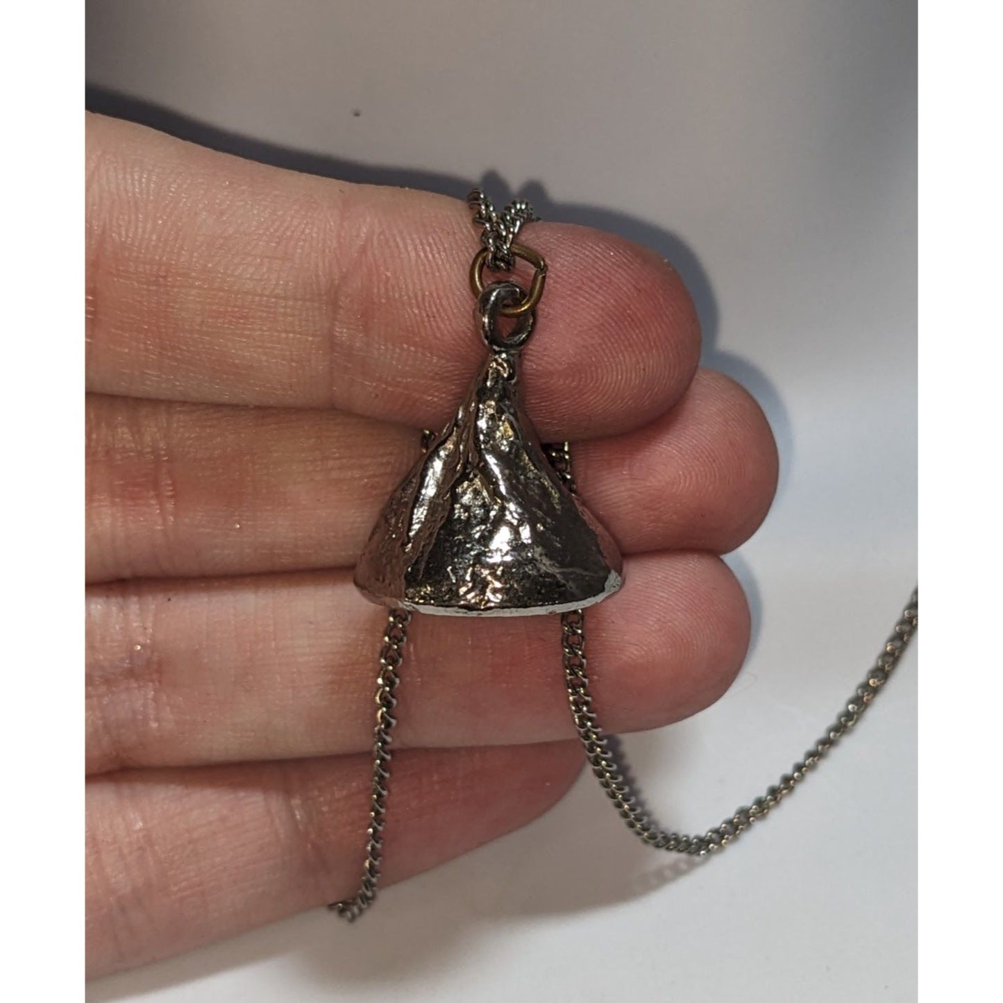 Y2K Kitsch Foodie Hershey’s Kiss Silver Tone Pendant Necklace