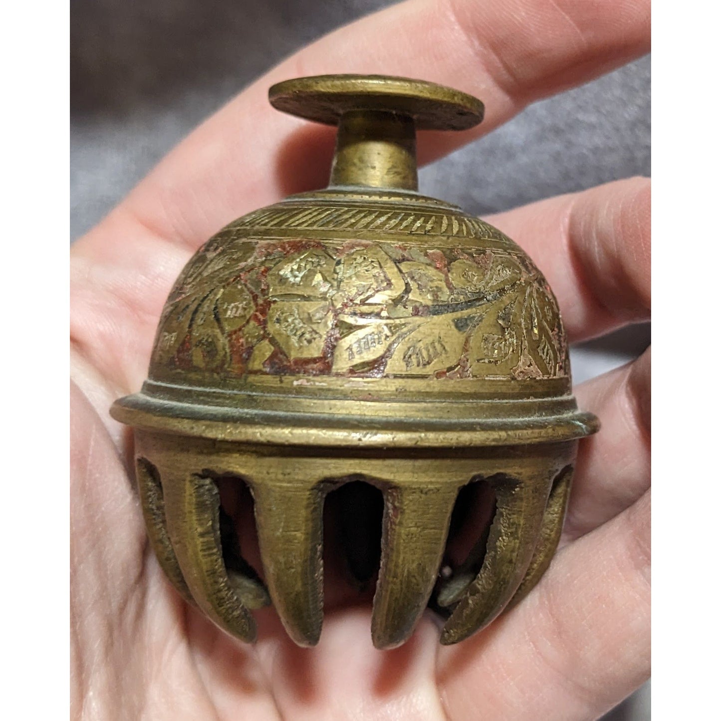 Vintage Indian Elephant Foot Brass Temple Bell