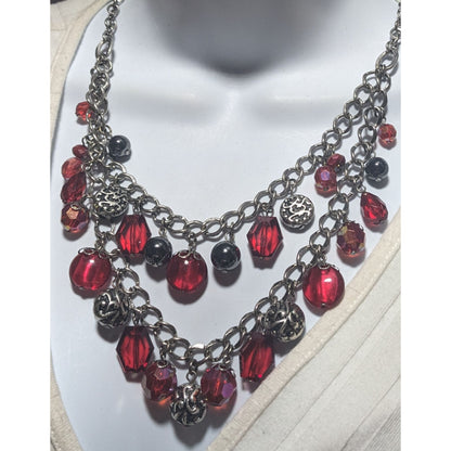 Gothic Vampire Multilayer Gemmed Necklace