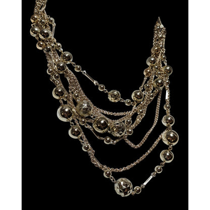 Vintage Multilayer Glam Gold Beaded Chain Necklace