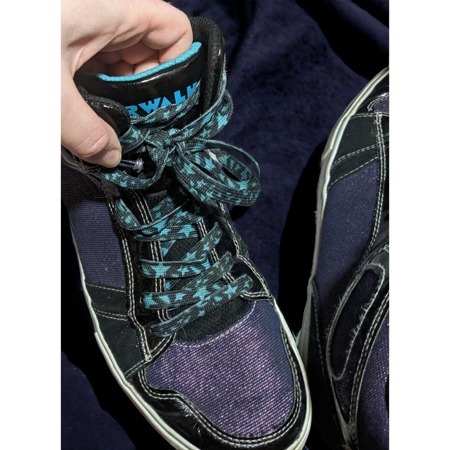 Airwalk Black And Metallic Purple Sneakers